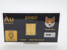 Load image into Gallery viewer, 1 Gram SHIB2 .9999 Gold Snap Bar Gold Crypto Bar (4-3.75gr bars)
