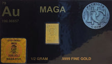Load image into Gallery viewer, 1/2 Gram MAGA Gold Bar 7.5 Grain Bar