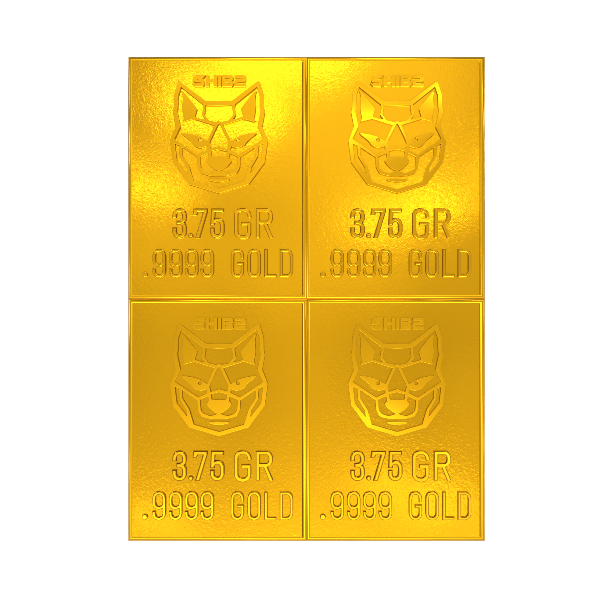 1 Gram SHIB2 .9999 Gold Snap Bar Gold Crypto Bar (4-3.75gr bars) – Patriots  Coin