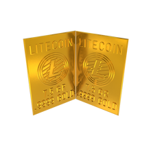 Load image into Gallery viewer, Litecoin 1 Gram Gold Snap Bar Two 7.5 Grain Bars .9999 Pure Gold