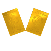 Load image into Gallery viewer, Litecoin 1 Gram Gold Snap Bar Two 7.5 Grain Bars .9999 Pure Gold