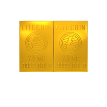 Load image into Gallery viewer, Litecoin 1 Gram Gold Snap Bar Two 7.5 Grain Bars .9999 Pure Gold