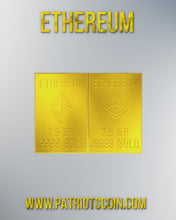 Load and play video in Gallery viewer, Ethereum 1 Gram Gold Snap Bar Two 7.5 Grain Bars .9999 Pure Gold
