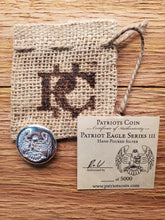 Load image into Gallery viewer, patriots-coin-eagle-3-1oz-hand-poured-silver-coa-limited-mintage-999-silver-platinum-coin