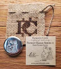 Load image into Gallery viewer, patriots-coin-eagle-2-2oz-hand-poured-silver-coa-999-silver-round