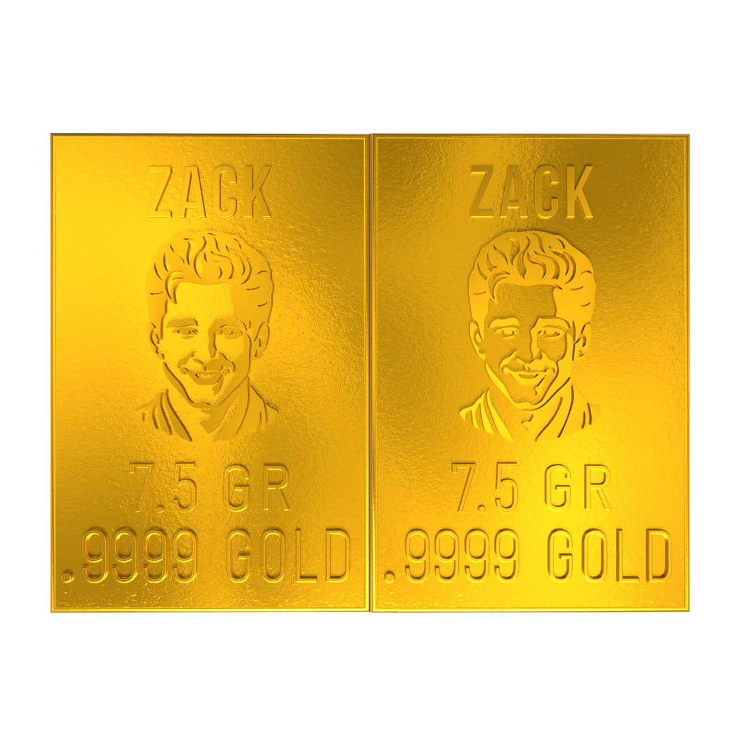 1 Gram ZACK Gold Snap Bar Two 7.5 Grain Bars