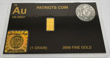 Load image into Gallery viewer, 1 Grain (three 1/3 grains)Gold Snap Bar .9999 Pure Gold

