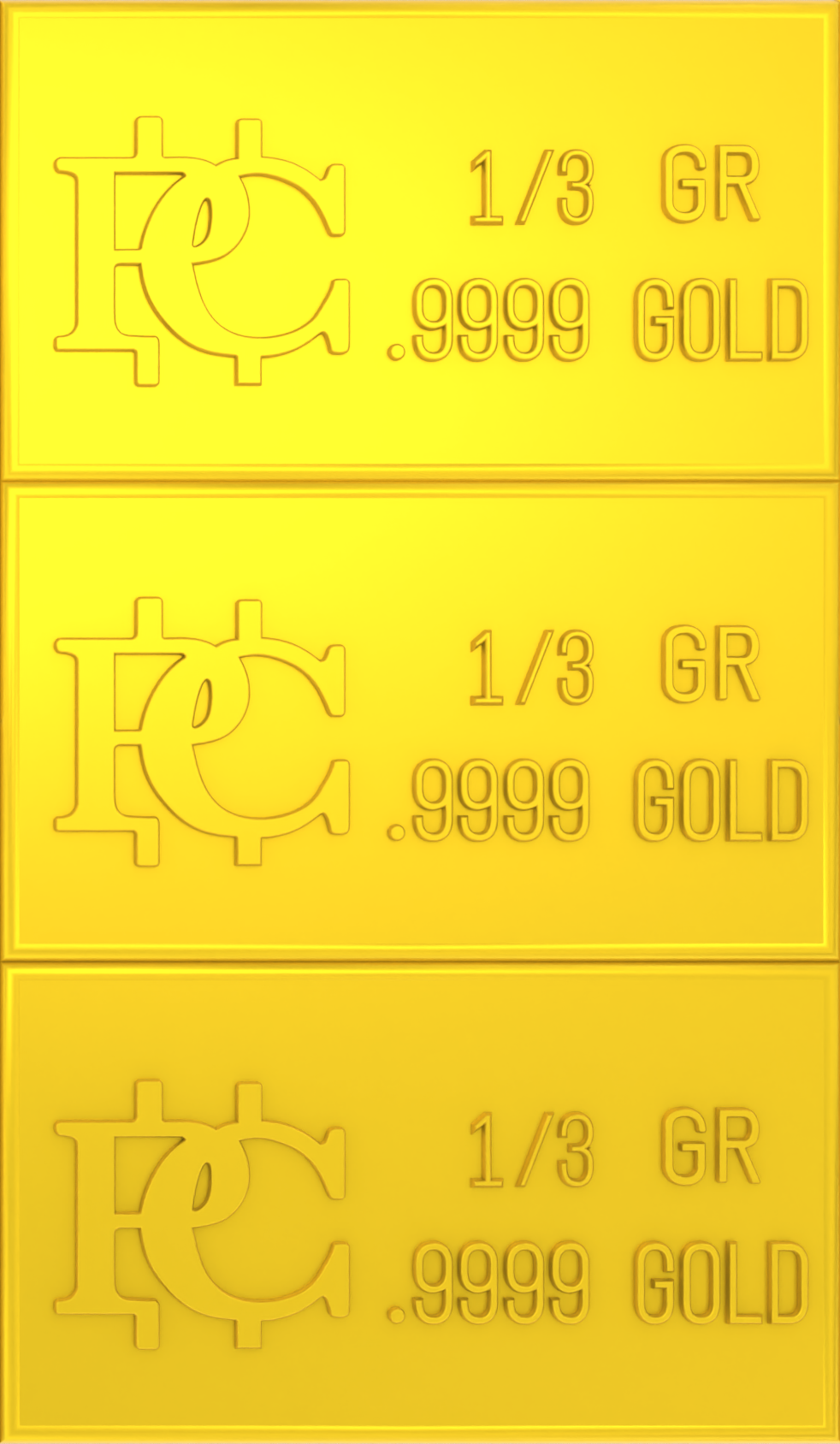 1 Grain (three 1/3 grains)Gold Snap Bar .9999 Pure Gold