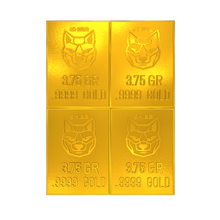 Load image into Gallery viewer, 1 Gram SHIB2 .9999 Gold Snap Bar Gold Crypto Bar (4-3.75gr bars)
