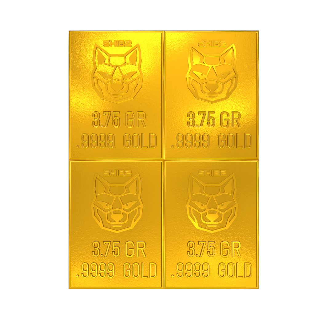 1 Gram SHIB2 .9999 Gold Snap Bar Gold Crypto Bar (4-3.75gr bars)