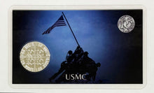 Load image into Gallery viewer, USMC Trading Card with .999 Silver Round - Collectible Military Card
