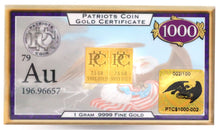 Load image into Gallery viewer, $1000 Gold Certificate for PTC Crypto
