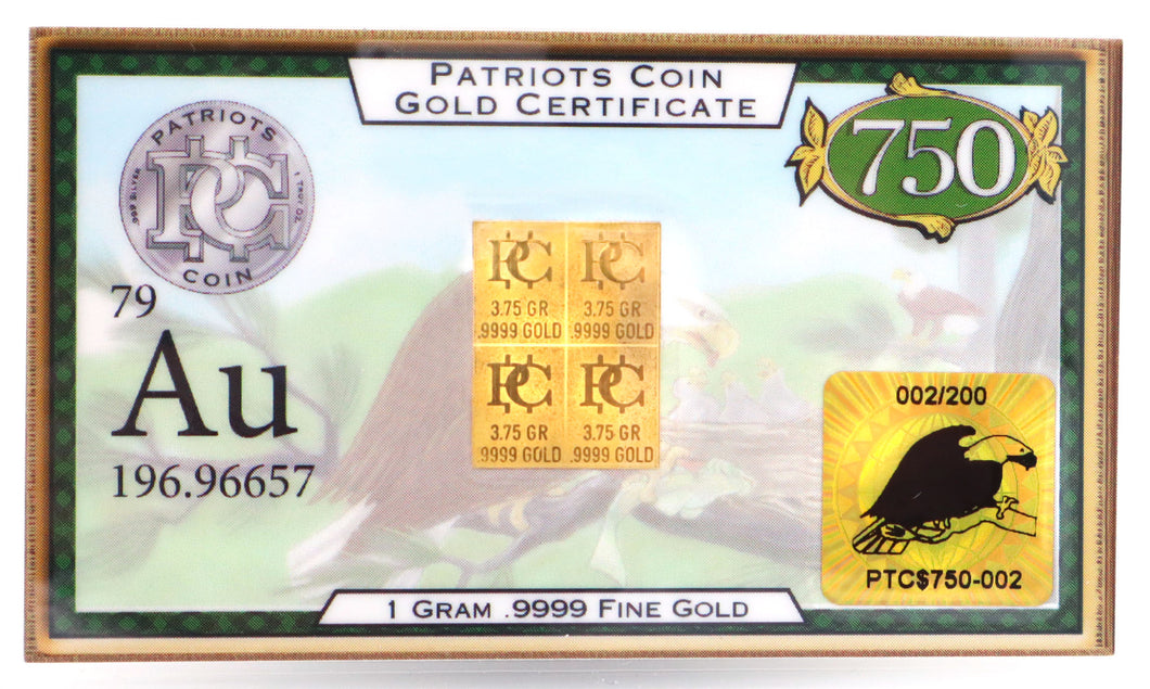 $750 Gold Certificate