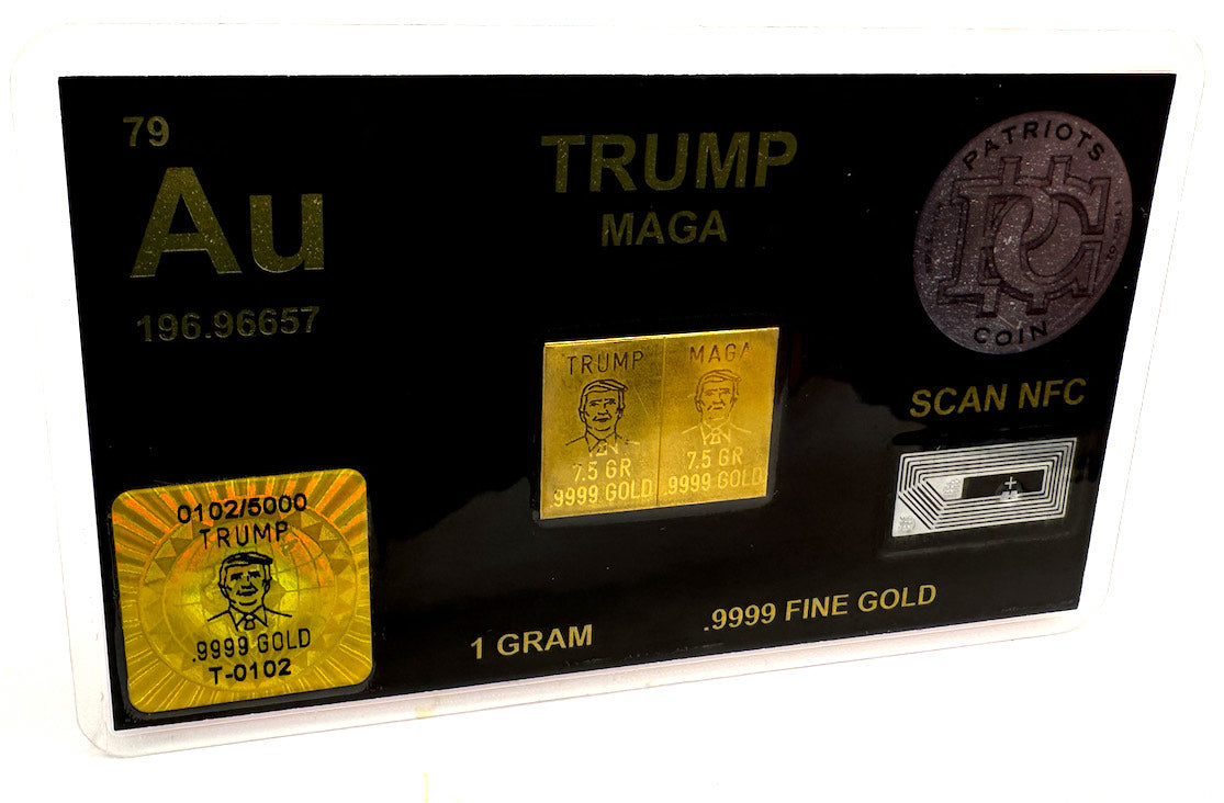 1 Gram Trump Gold Snap Bar Two 7.5 Grain Bars – Patriots Coin