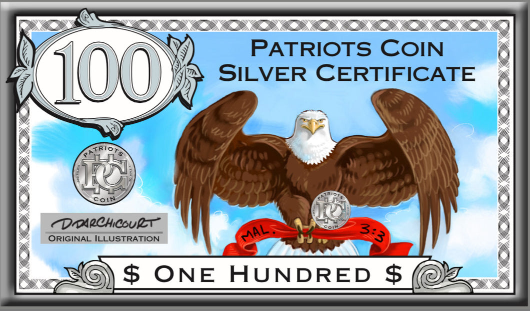 $100 Silver Certificate for PTC Crypto