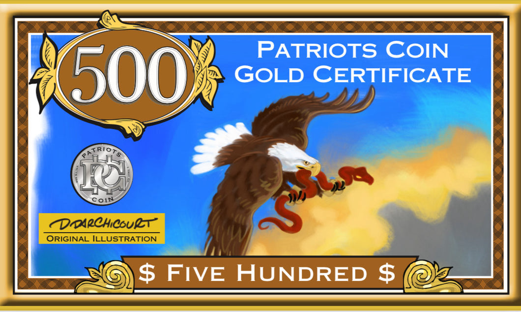 $500 Gold Certificate for PTC Crypto