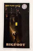 Load image into Gallery viewer, Bigfoot 1/4 Grain Gold Collection Trading Card - Limited Edition Collectible
