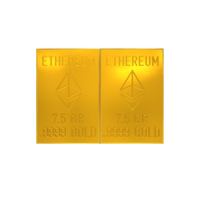 Load image into Gallery viewer, Ethereum 1 Gram Gold Snap Bar Two 7.5 Grain Bars .9999 Pure Gold
