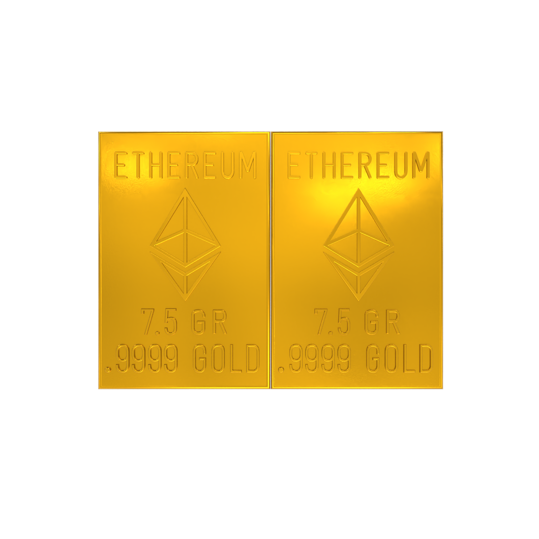 Ethereum 1 Gram Gold Snap Bar Two 7.5 Grain Bars .9999 Pure Gold