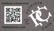 Load image into Gallery viewer, Patriots Coin Trading Card with One Gram .999 Silver Round Collectible Card
