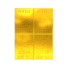 Load image into Gallery viewer, 1 Gram Yertle .9999 Gold Snap Bar Gold Crypto Bar (4-3.75gr bars)
