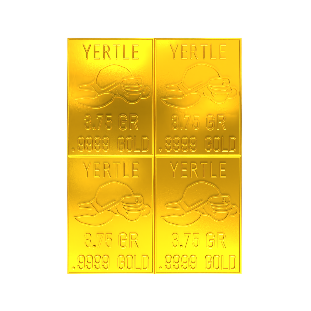 1 Gram Yertle .9999 Gold Snap Bar Gold Crypto Bar (4-3.75gr bars)