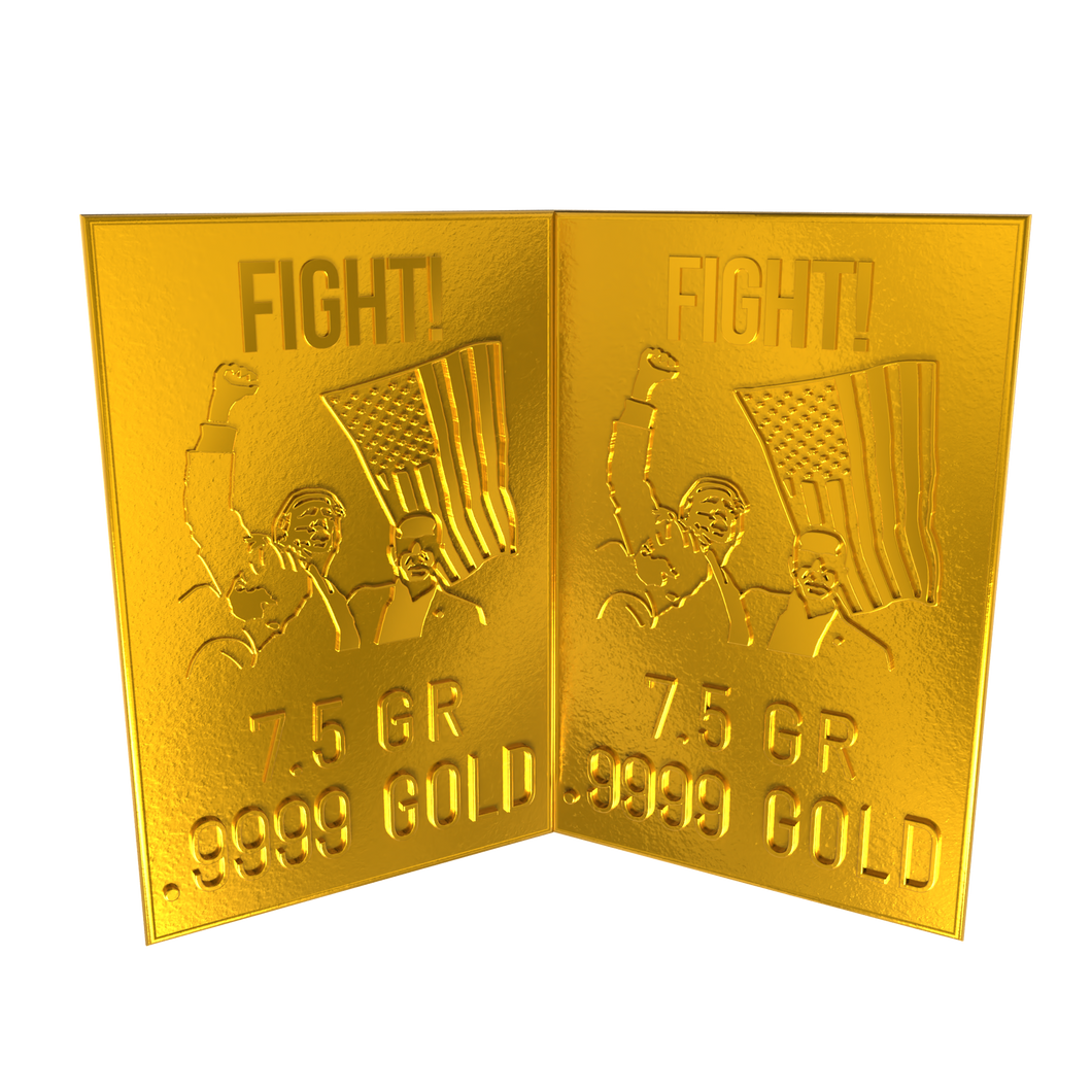 1 Gram Trump Fight Fight Fight Gold Snap Bar Two 7.5 Grain Bars