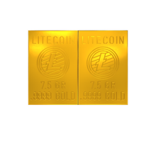 Load image into Gallery viewer, Litecoin 1 Gram Gold Snap Bar Two 7.5 Grain Bars .9999 Pure Gold
