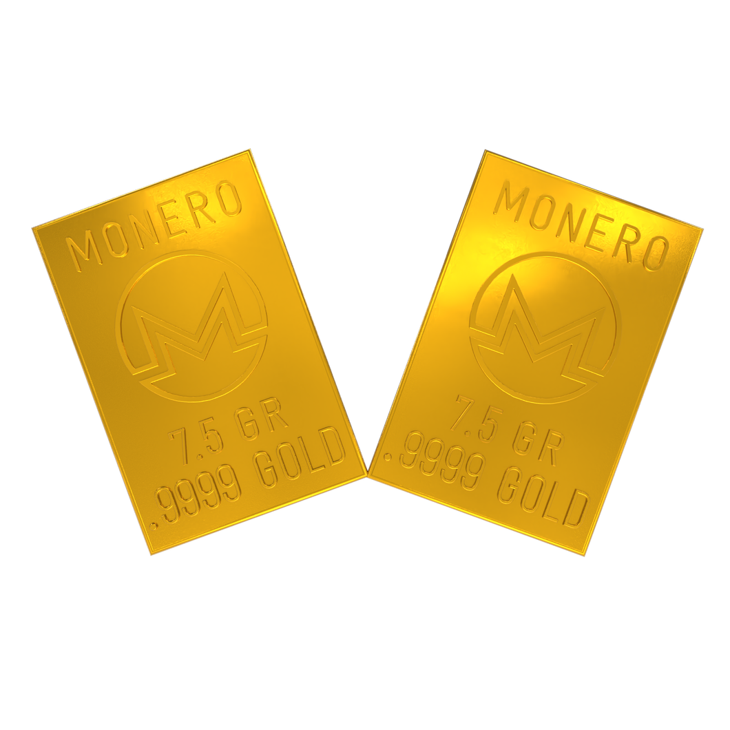 Monero 1 Gram Gold Snap Bar Two 7.5 Grain Bars .9999 Pure Gold