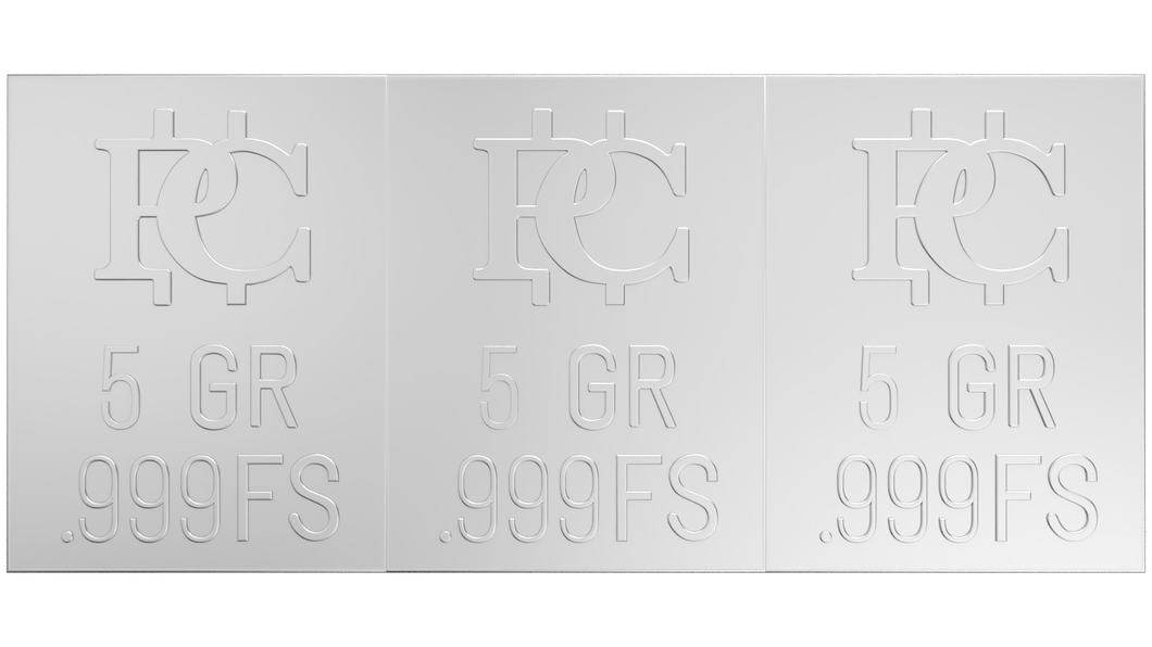 1 Gram Divisible Silver Bar .999 Silver Bars Three 5 Grain Bars