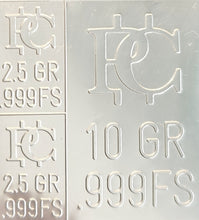 Load image into Gallery viewer, 6 Pack- 1 Gram Divisible Silver Bar .999 Silver Bars One 10 and Two 2.5 Grain Bars
