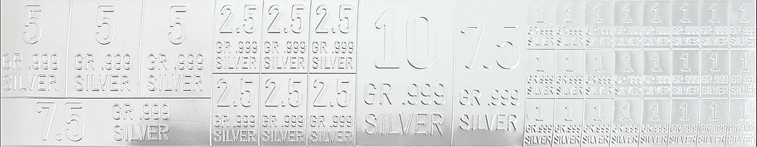 Six pack of 36 Divisible Silver Bars .999 Silver Bars