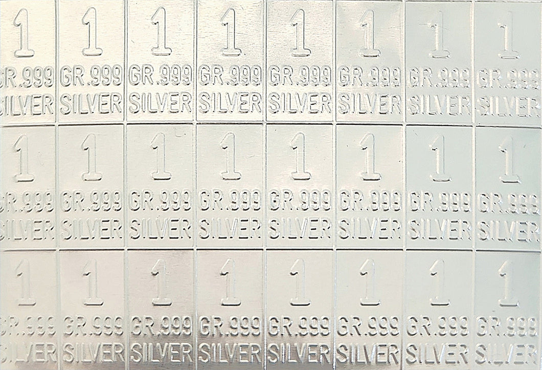 24 One Grain Divisible Silver Bar .999 Silver Bars