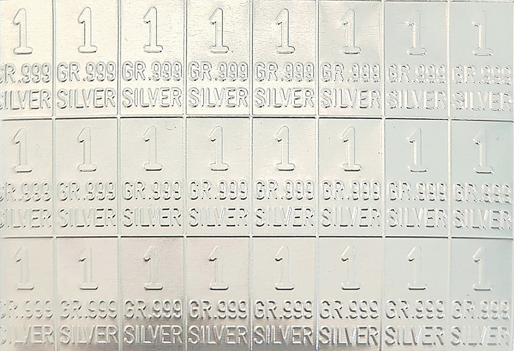 6 Pack of 500 Divisible Silver Bars .999 Silver Bars