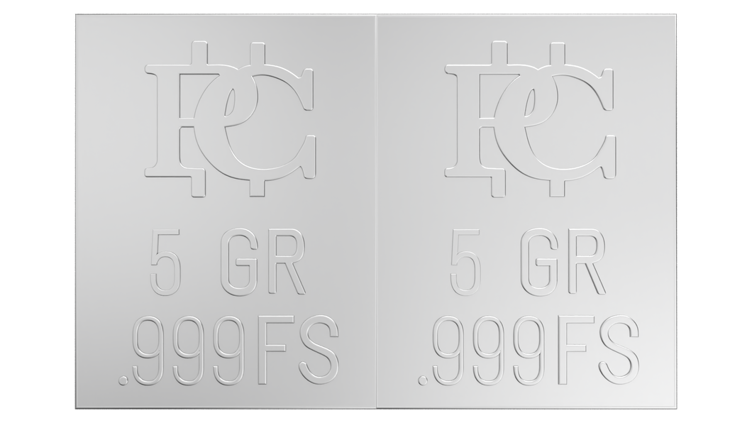 5 Grain Silver Bars .999 Silver Bars 5 Grains x 2