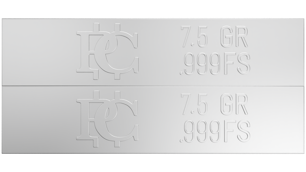 1 Gram Divisible Silver Bar .999 Silver Bars Two 7.5 Grain Bars